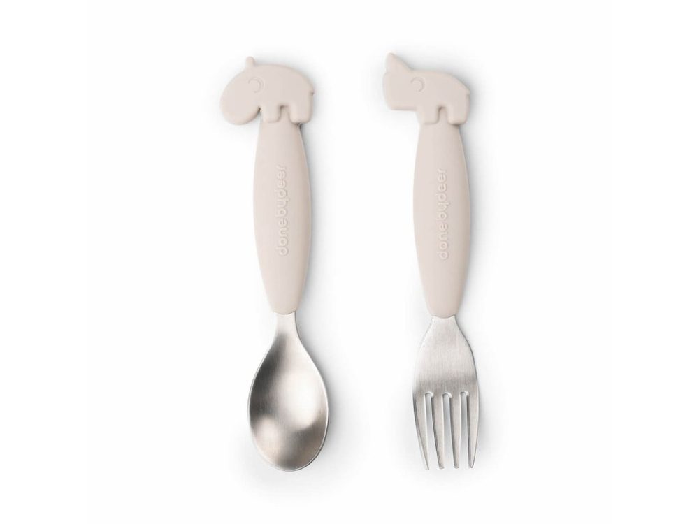 Done by Deer Friends set lžíce a vidličky - písková
