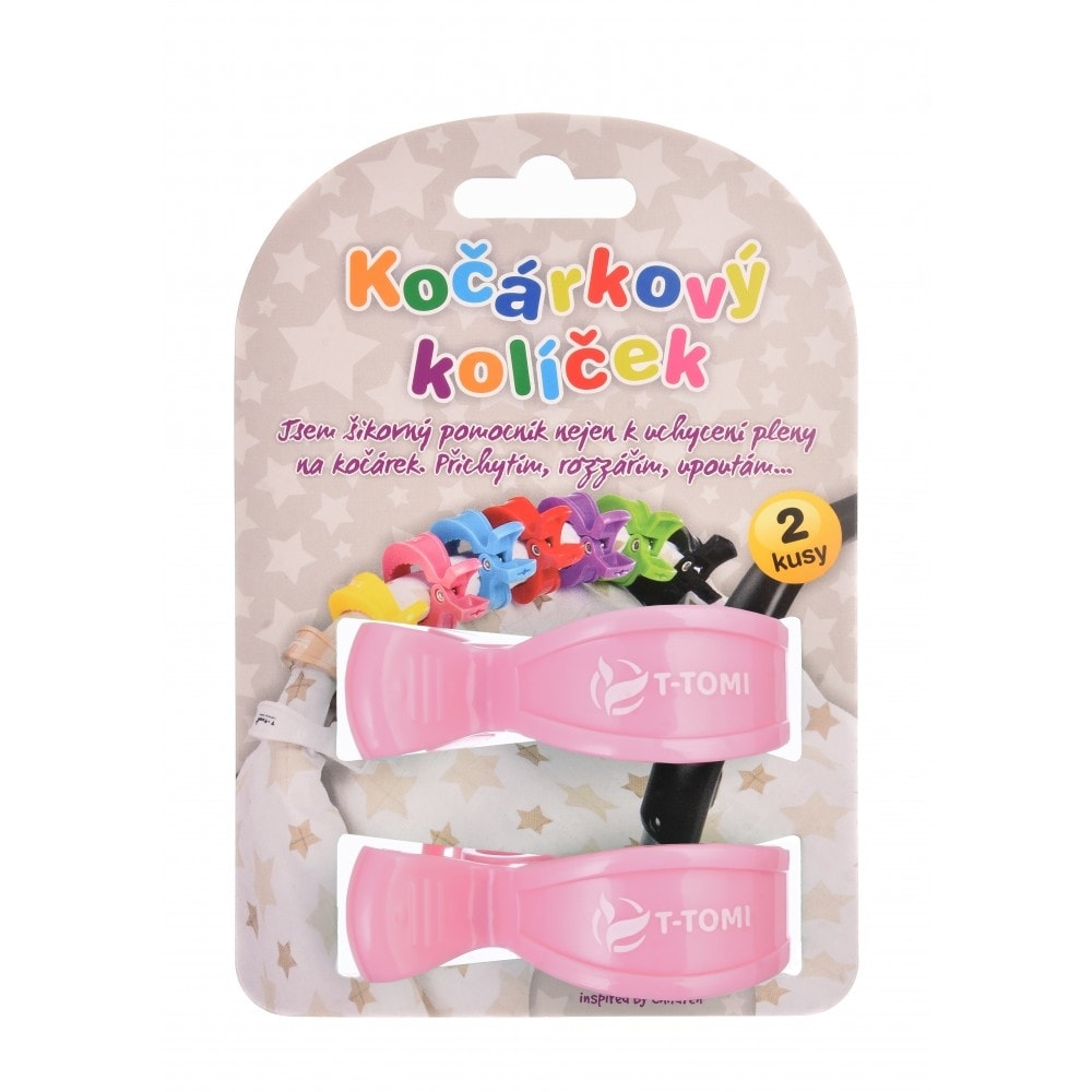 T-Tomi Kočárkový kolíček 2ks - pastel pink