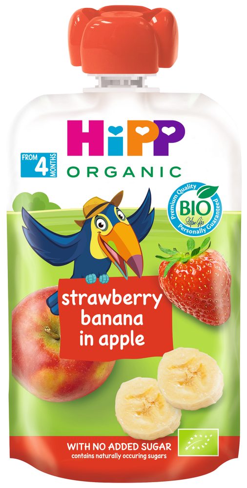 HiPP BIO 100% ovoce Jablko-Banán-Jahoda