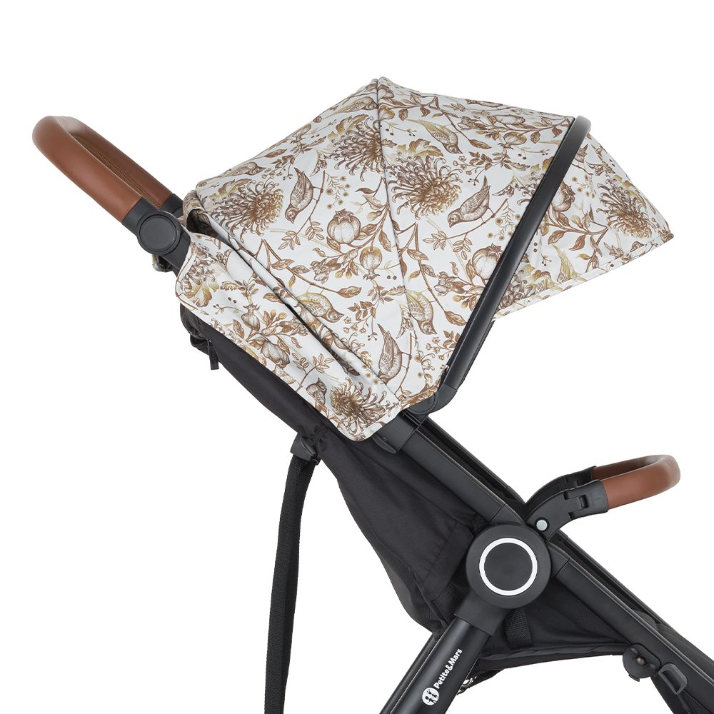 Petite&Mars Stříška ke kočárku Street2 Limited 100 - ELEGANT BIRDS
