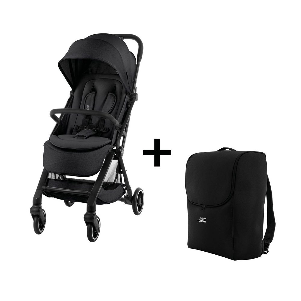 BRITAX-RÖMER Set Kočárek FLYLITE + cestovní taška zdarma - Carbon Black