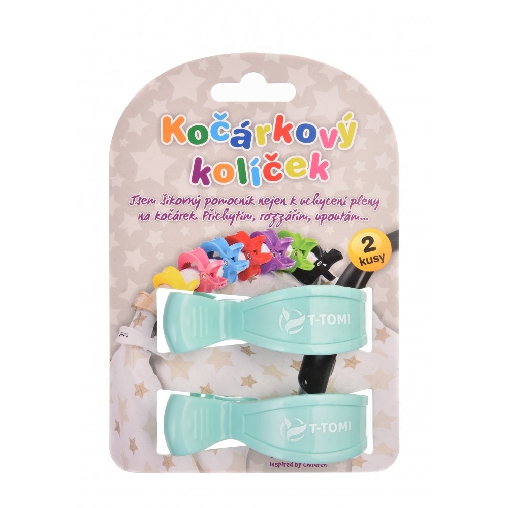 T-Tomi Kočárkový kolíček 2ks -  pastel mint