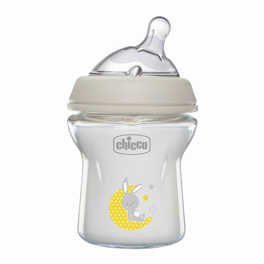 Chicco Láhev kojenecká sklo Natural Feeling 150ml neutral 0m+