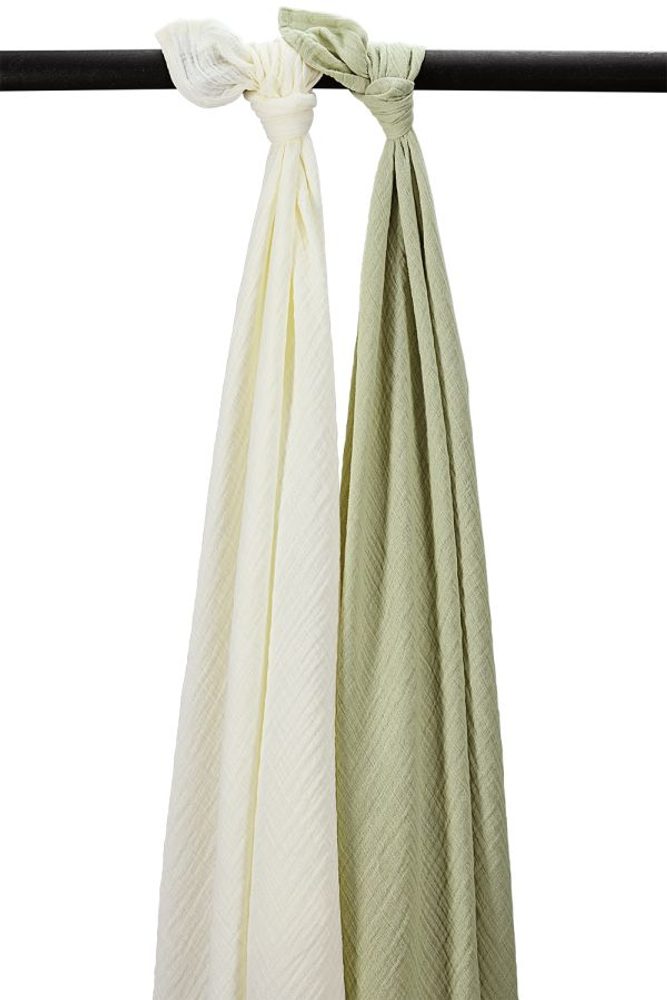 Meyco Mušelínové pleny 2-balení Natural/soft olive