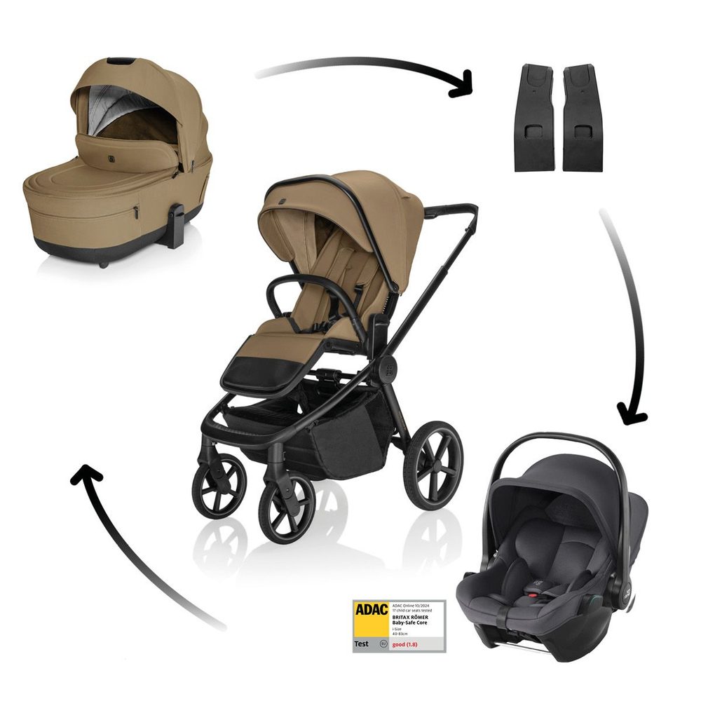 ZOPA Kočárek Move Cross 5X + autosedačka Baby-Safe Core - Latte Beige