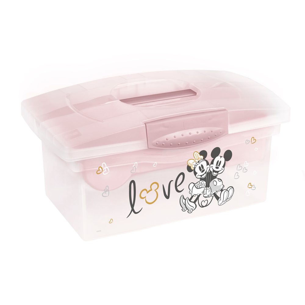 KEEEPER Cestovní box s přihrádkou na hračky, léky, kosmetiku "Stars/Mickey&Minnie" - "Minnie" Severská růžová