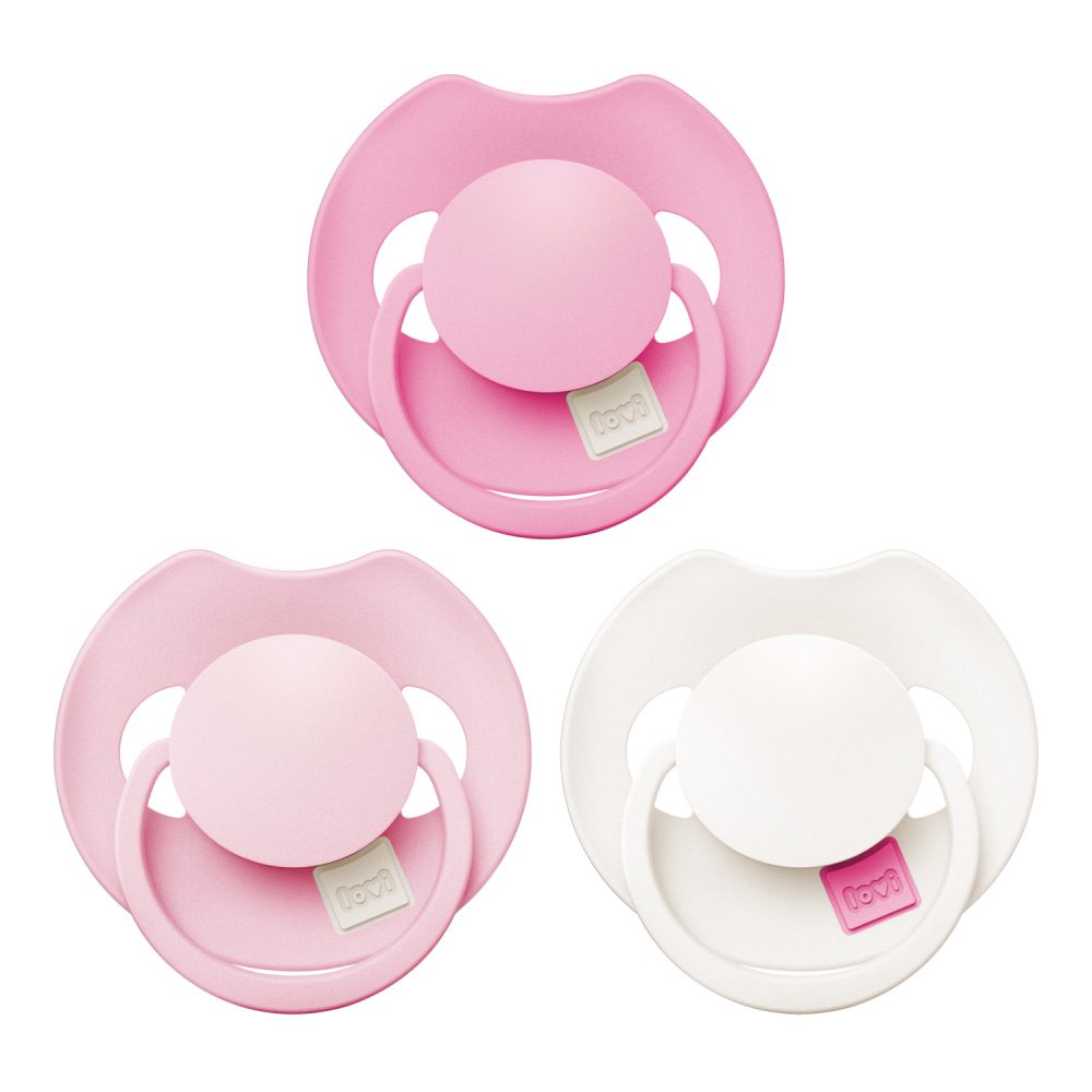 LOVI Dudlík silikonový dynamický PRIME Tutti Frutti 18m+ 3ks Peony Pink