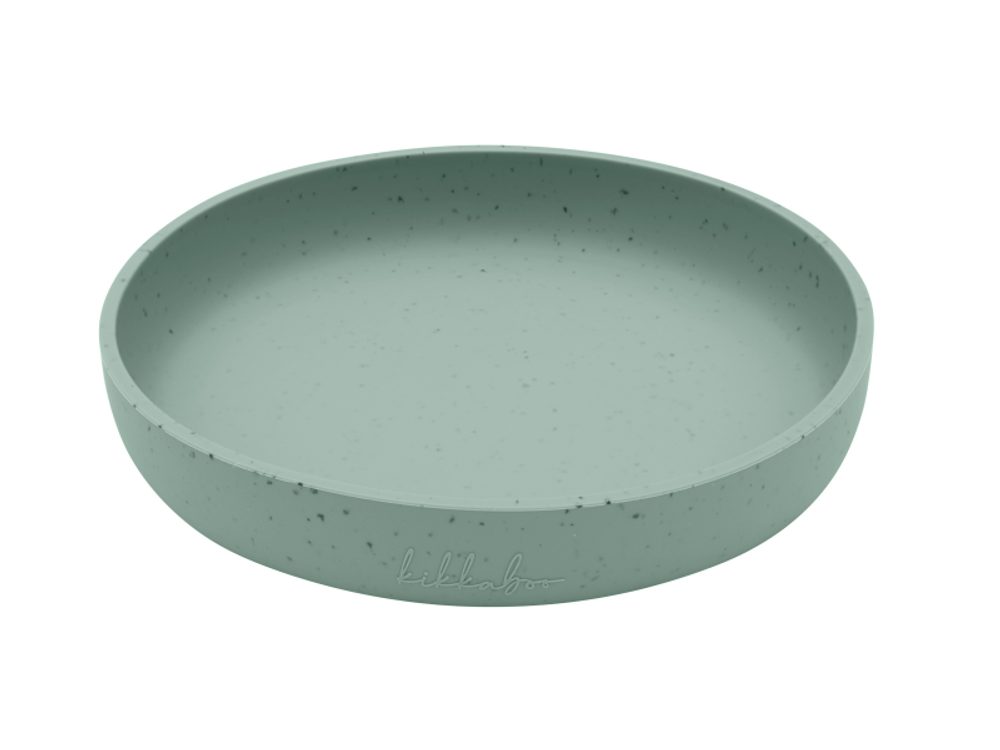 KikkaBoo Talíř Platinum Silicone Sage