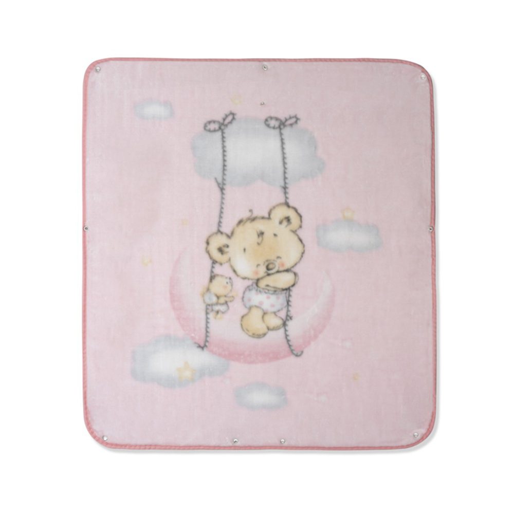 Interbaby Deka MEDVÍDEK 80X90 - RŮŽOVÁ