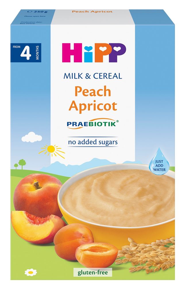 HIPP Mléčná kaše PRAEBIOTIK broskev-meruňka 250g - EXPIRACE 31.8.2026