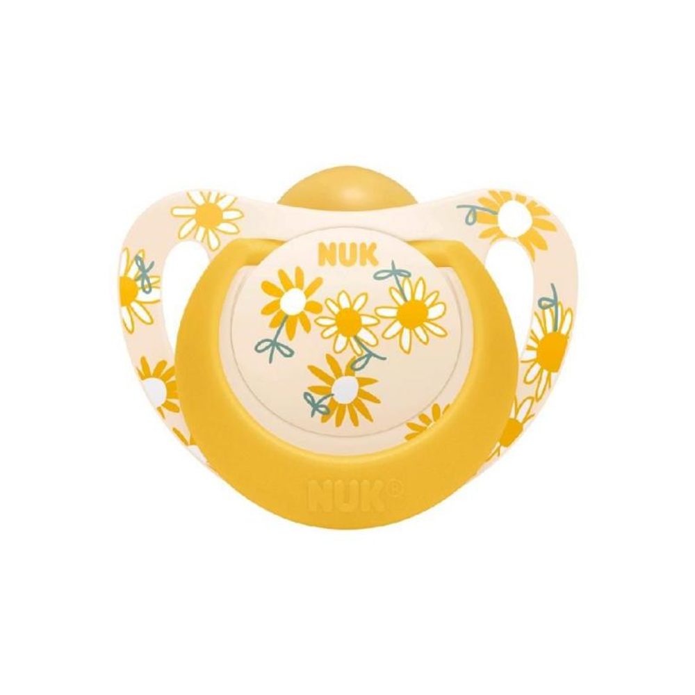 NUK Star šidítko latex 6-18m - žluté