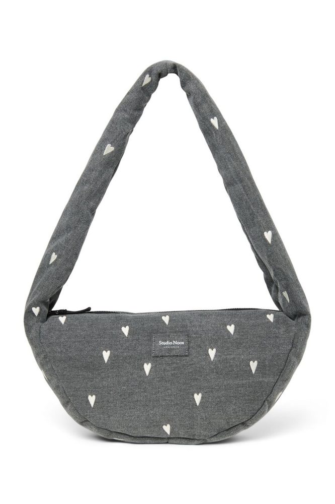 Studio Noos Denim Mini Cross Body Bag Grey Hearts