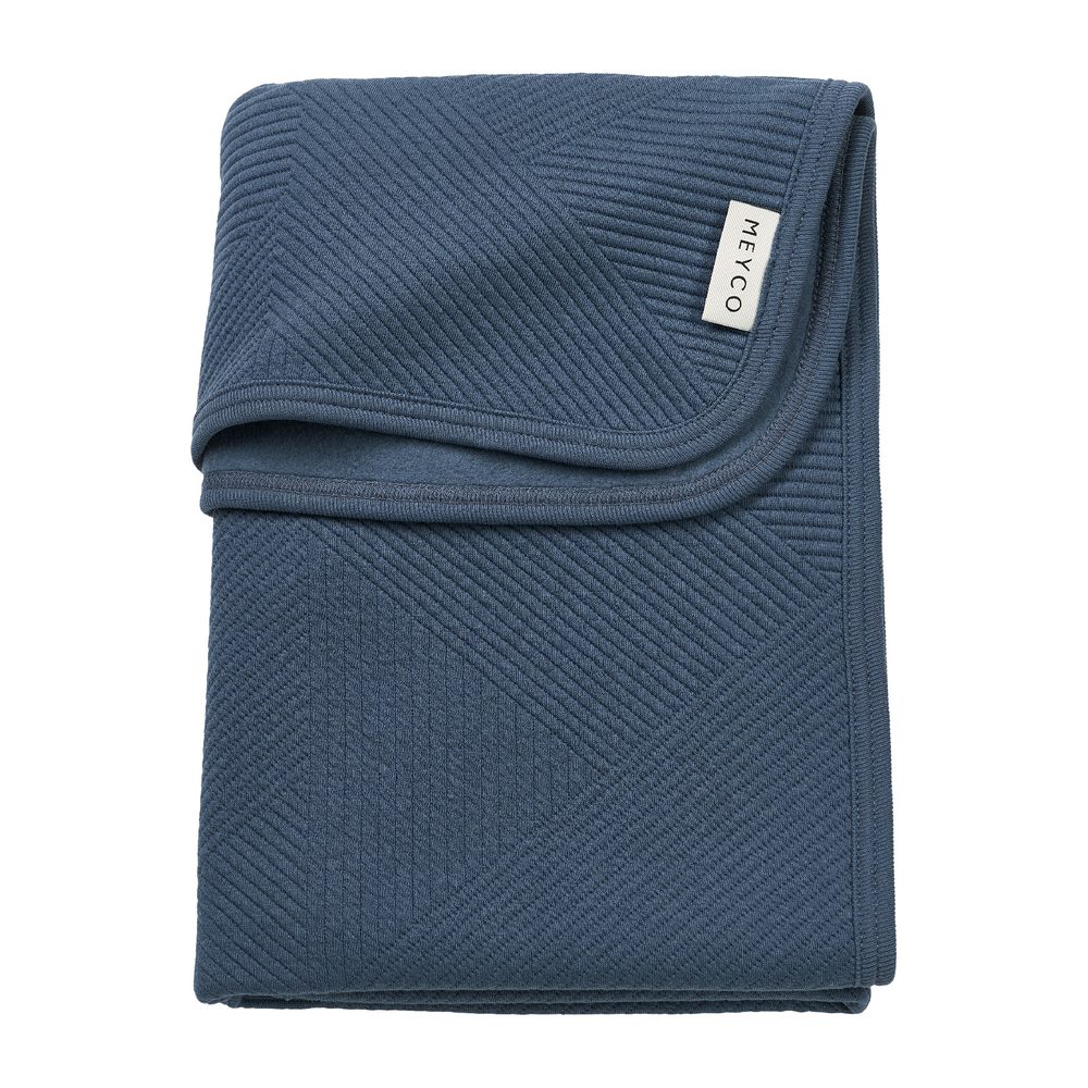 Meyco Žakárová flanel deka Pure - Indigo