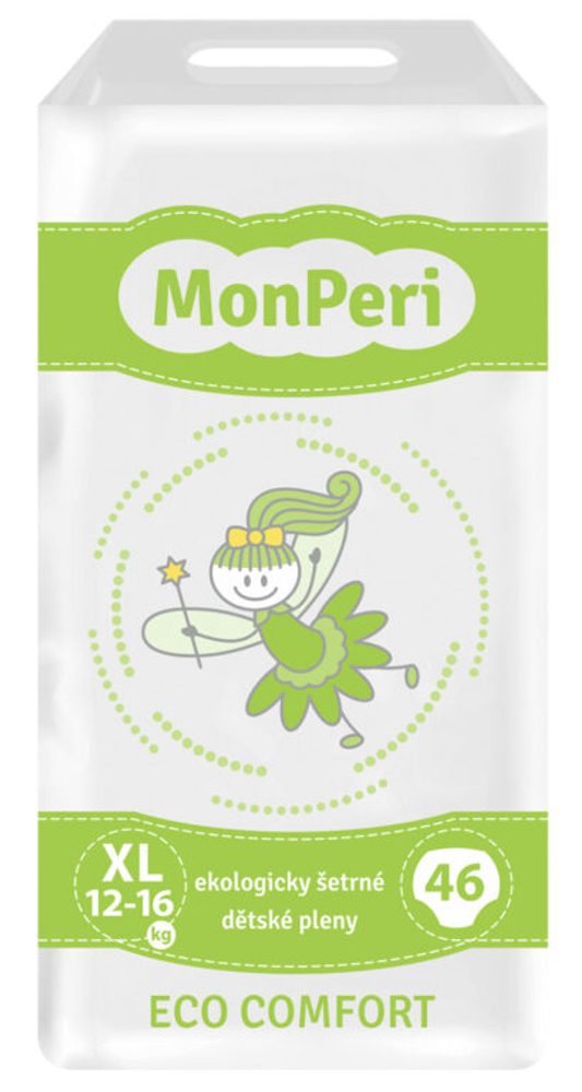 Levně MonPeri Eco Comfort XL 12–16 kg - 46ks EKO Jednorázové dětské plenky (velikost 5)