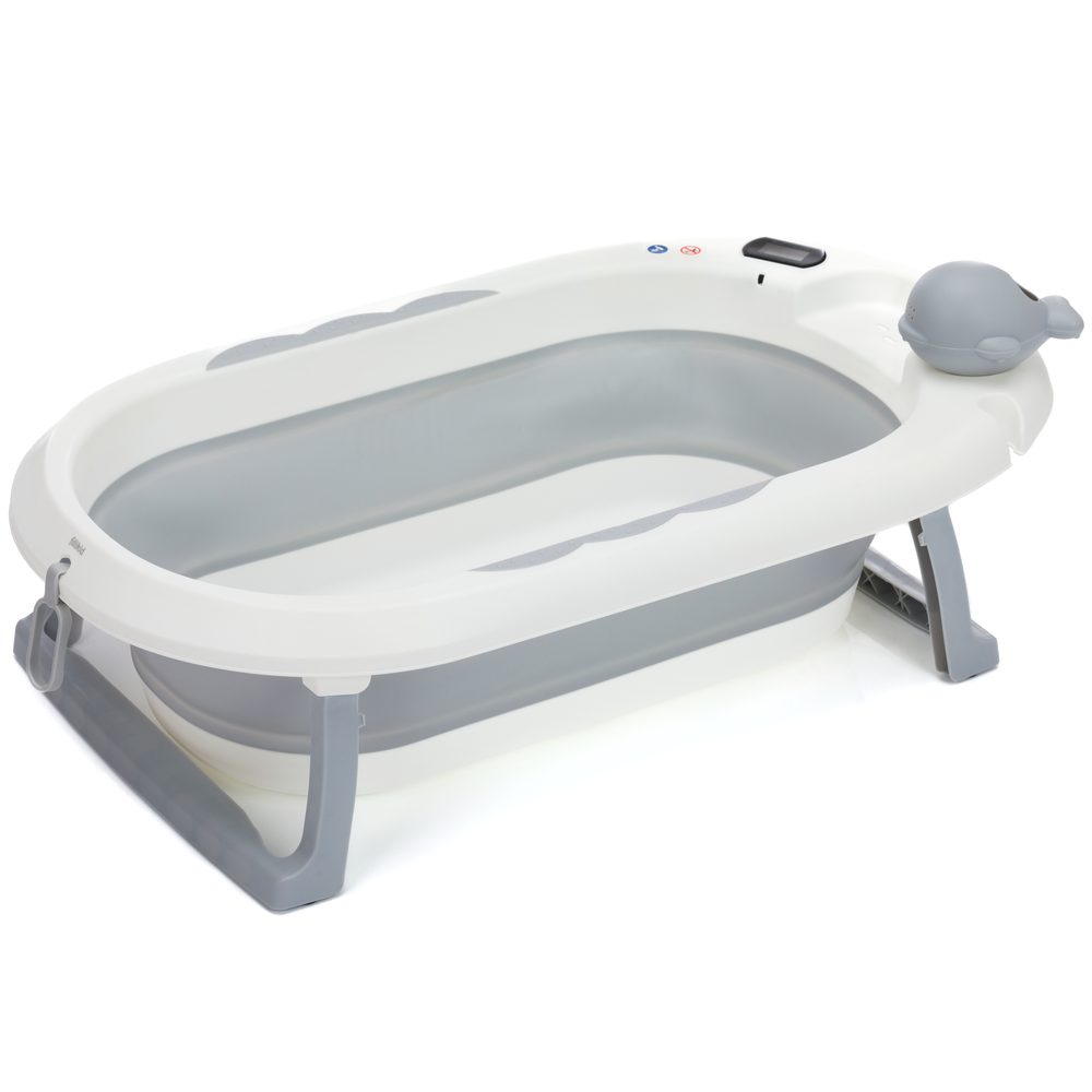 Fillikid Skládací dětská vanička Beluga s teploměrem white-grey