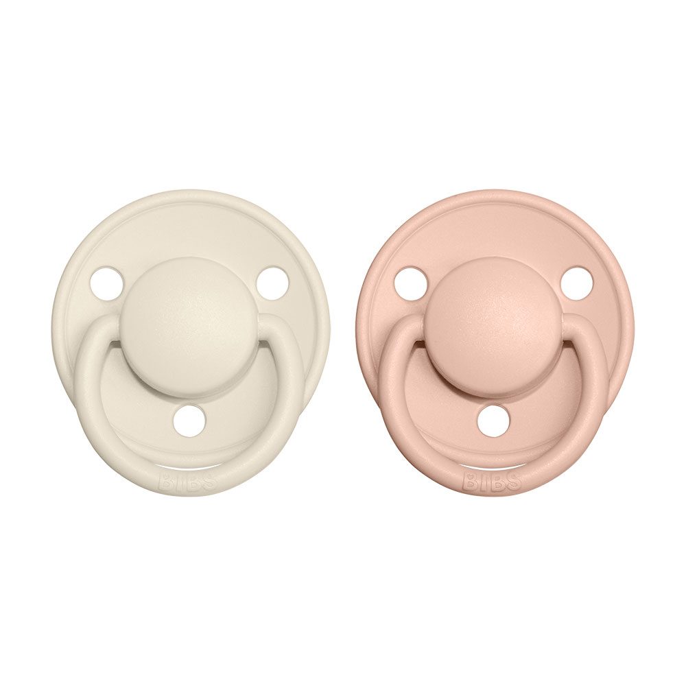BIBS De Lux dudlíky z přírodního kaučuku 2ks vel.1 - Ivory / Blush