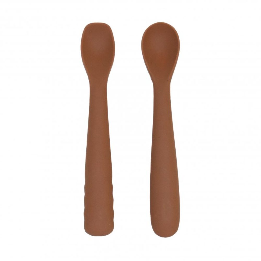 Bo Jungle silikonové lžičky B-Spoon Shape 2ks - Silikonové lžičky B-Spoon Shape 2ks Terracotta