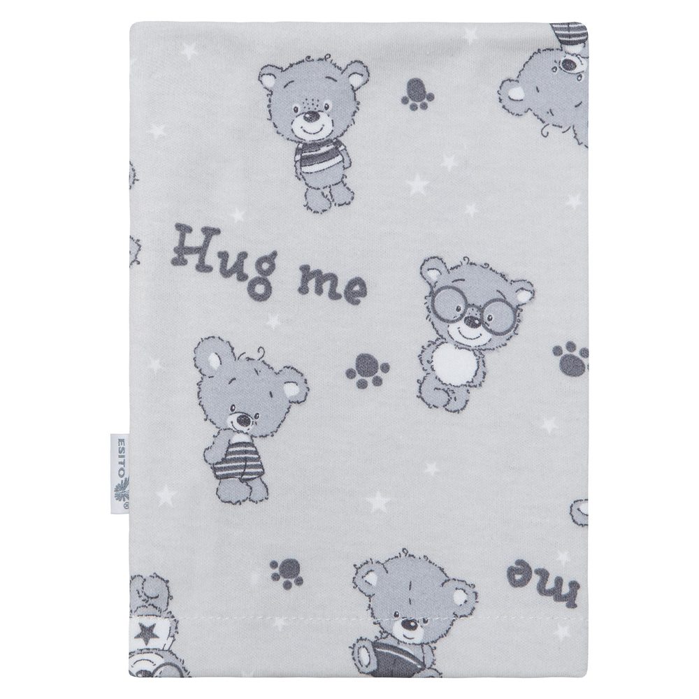 ESITO Žínka do koupele Jersey Teddy bears Grey - šedá / 19 x 14 cm