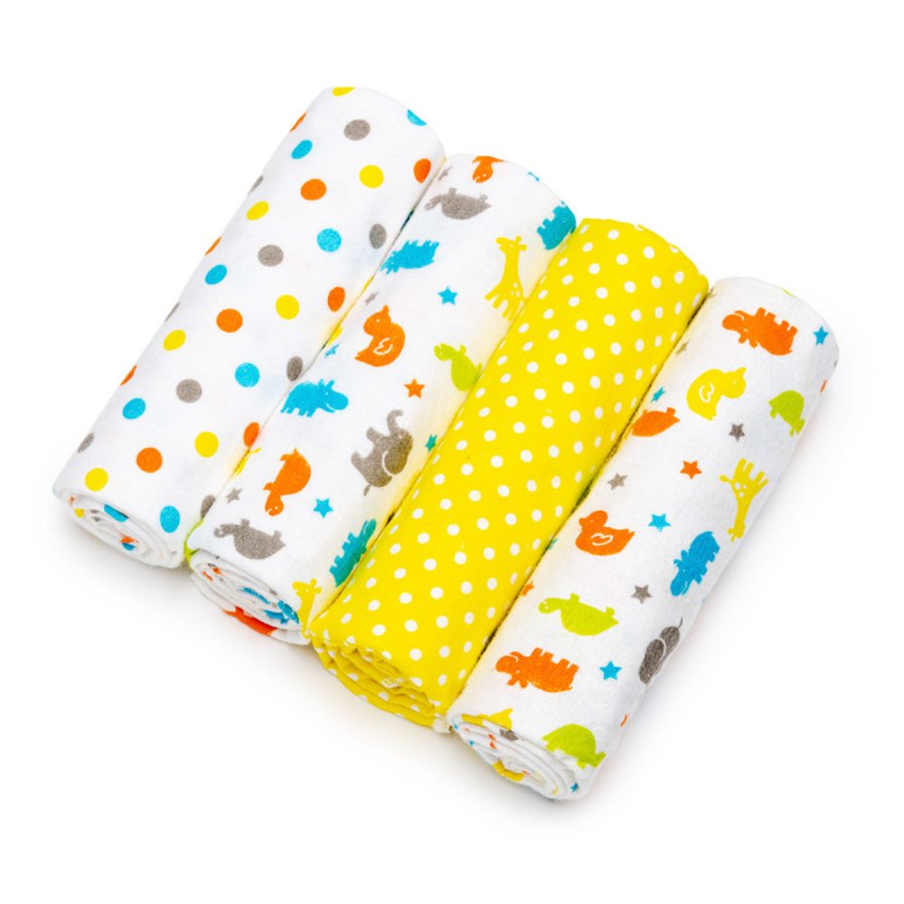 T-Tomi Látkové pleny s potiskem 4ks - yellow giraffe