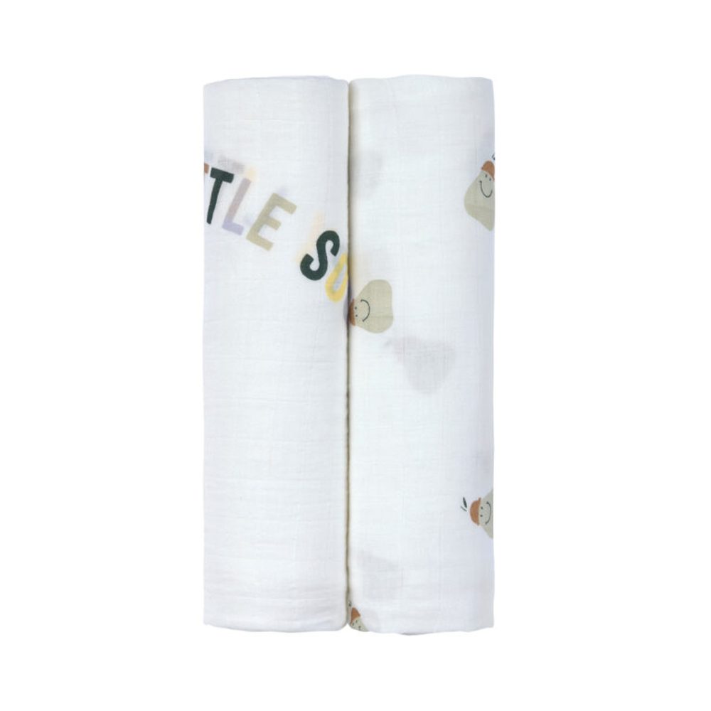 Lässig BABIES Swaddle Heav. Soft 120x120 Happy Fruits pear