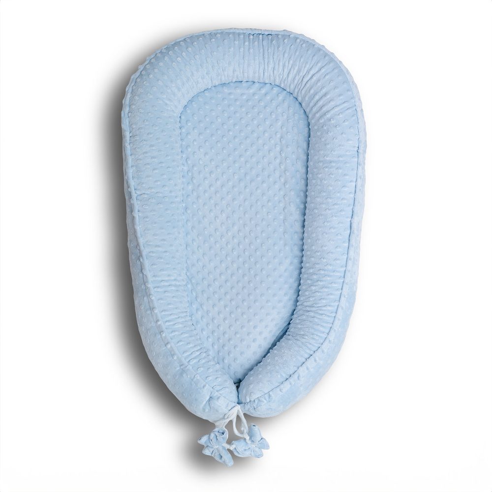ESITO Luxusní hnízdo Minky Bamboo jednobarevné Blue - modrá / 100 x 65 cm