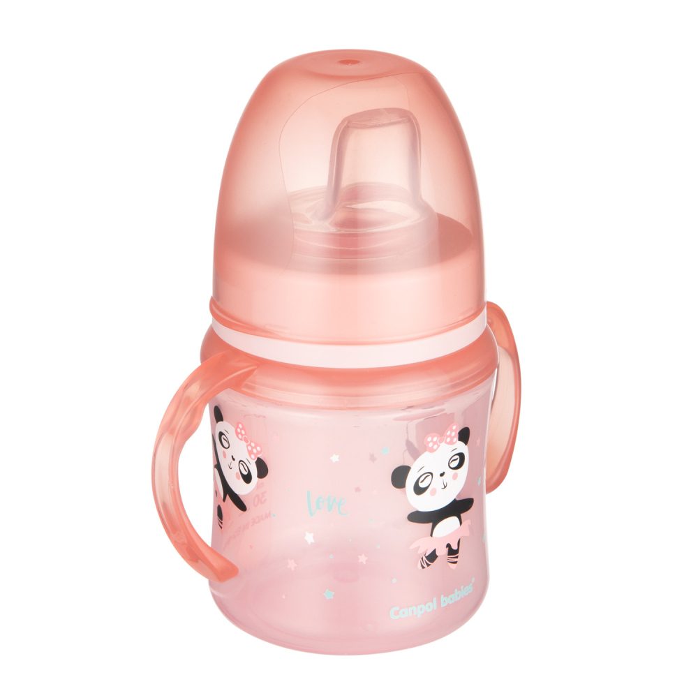 Levně Canpol babies Tréninkový hrníček SWEET FUN 120ml - růžový