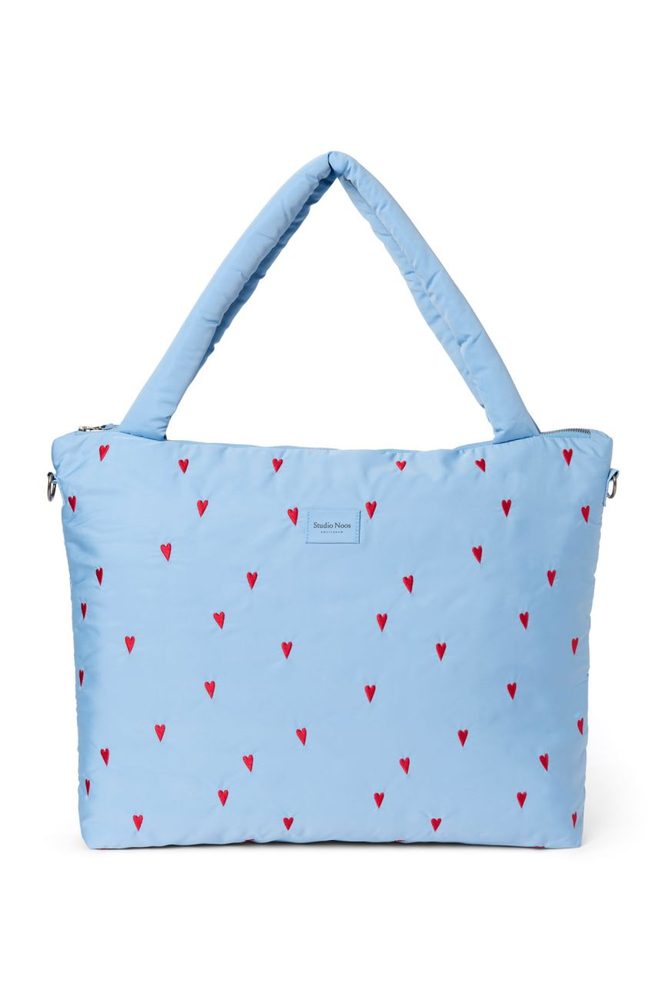 Studio Noos Puffy DIAPER BAG přebalovací taška Light Blue Hearts