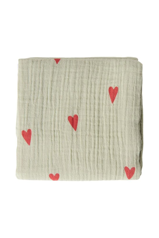 Studio Noos SWADDLE ZAVINOVAČKA Print Medium Green Hearts (obrázek 3)