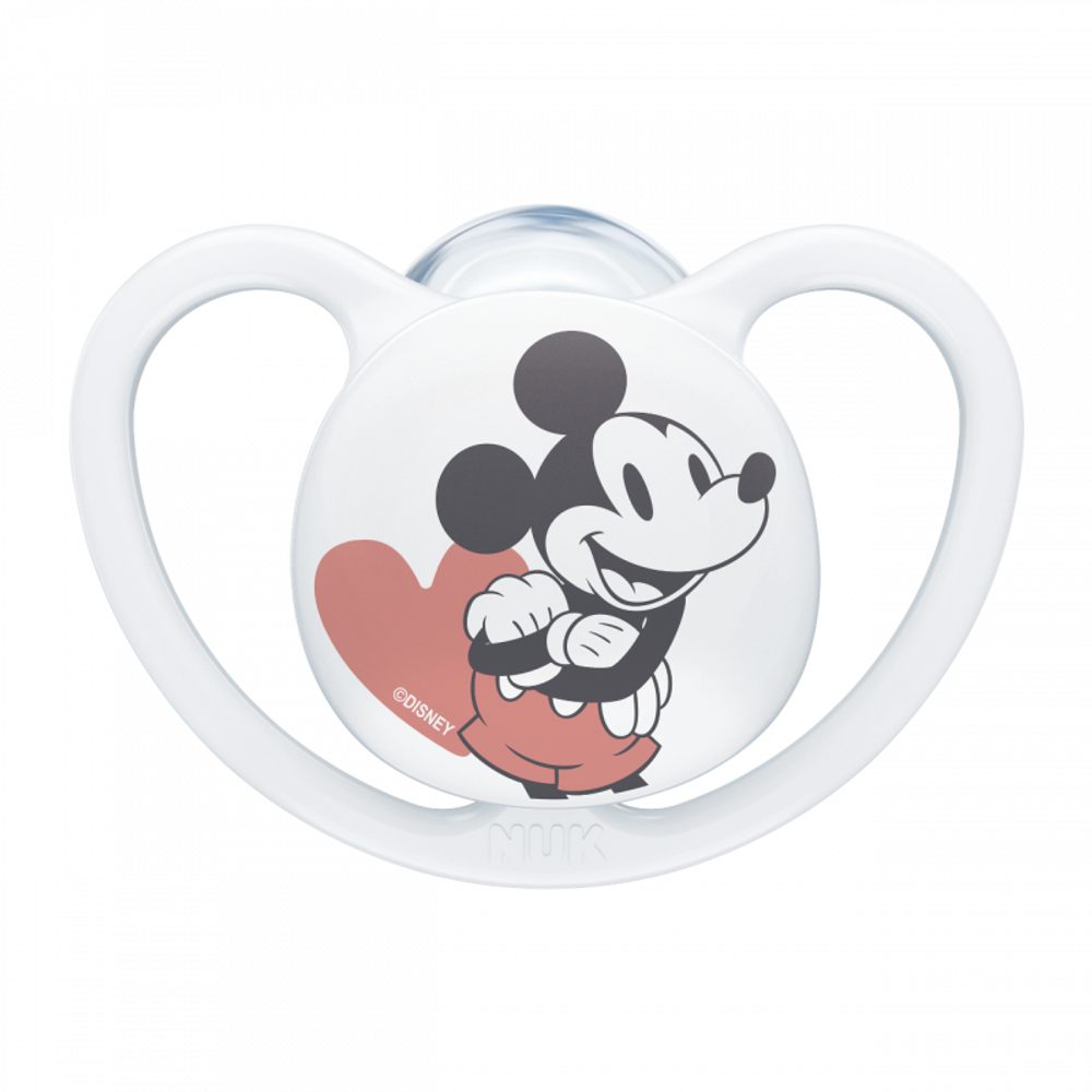 NUK Dudlík Space silikon 0-6m Disney MICKEY - bílá