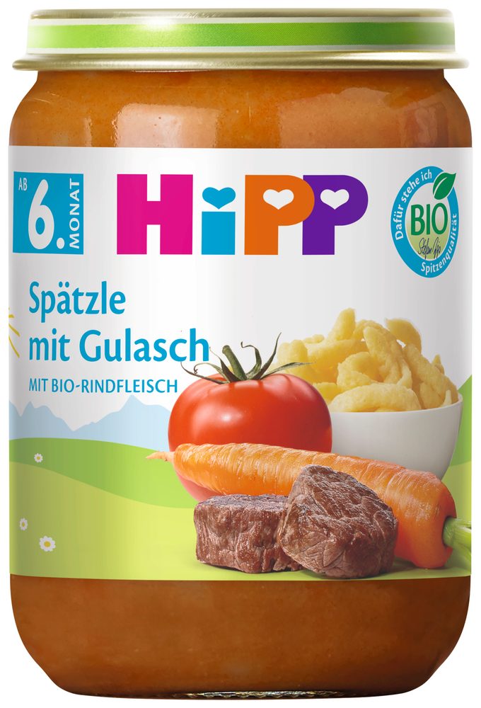 HiPP BIO Špecle a guláš 190 g