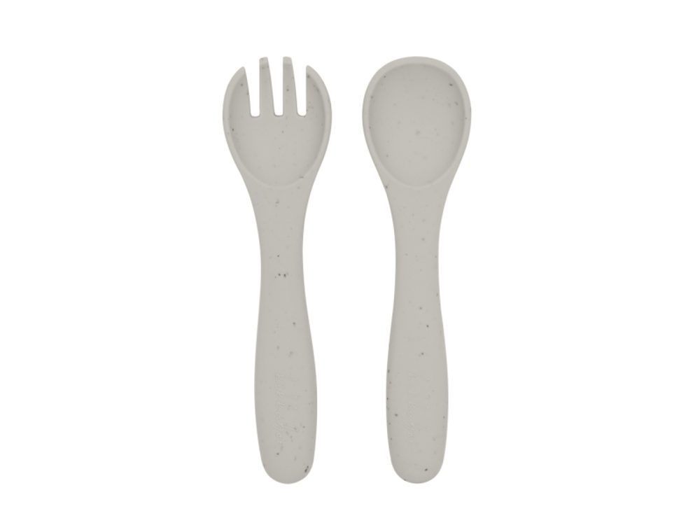 KikkaBoo Příbor 2-dílný Platinum Silicone Sand