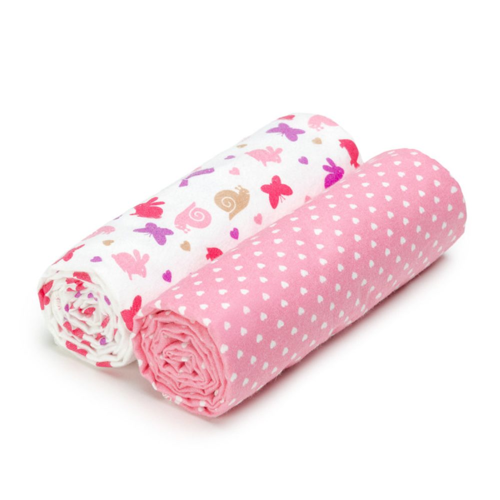 T-Tomi Látkové osušky s moderním barevným potiskem 2ks - pink snails