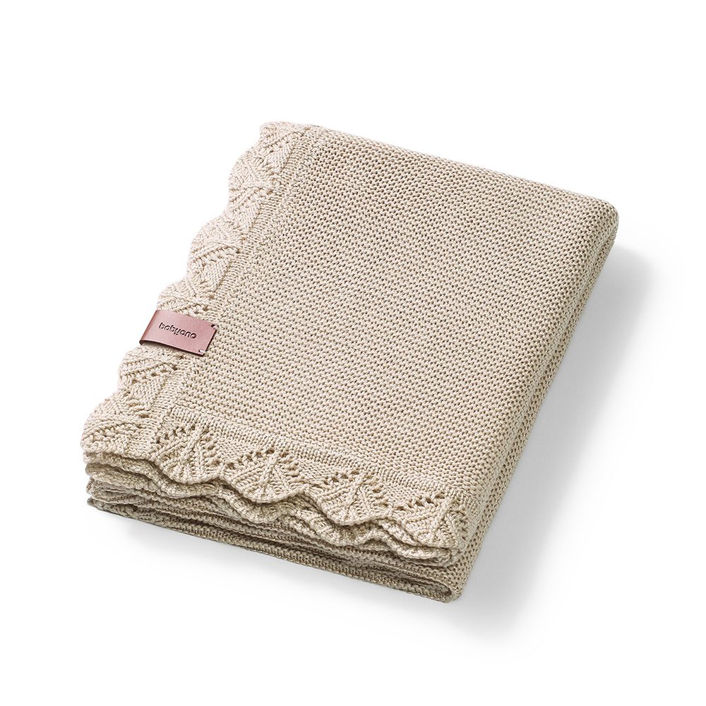 BABYONO Deka pletená bambusová 75 x 100 cm - Light Beige