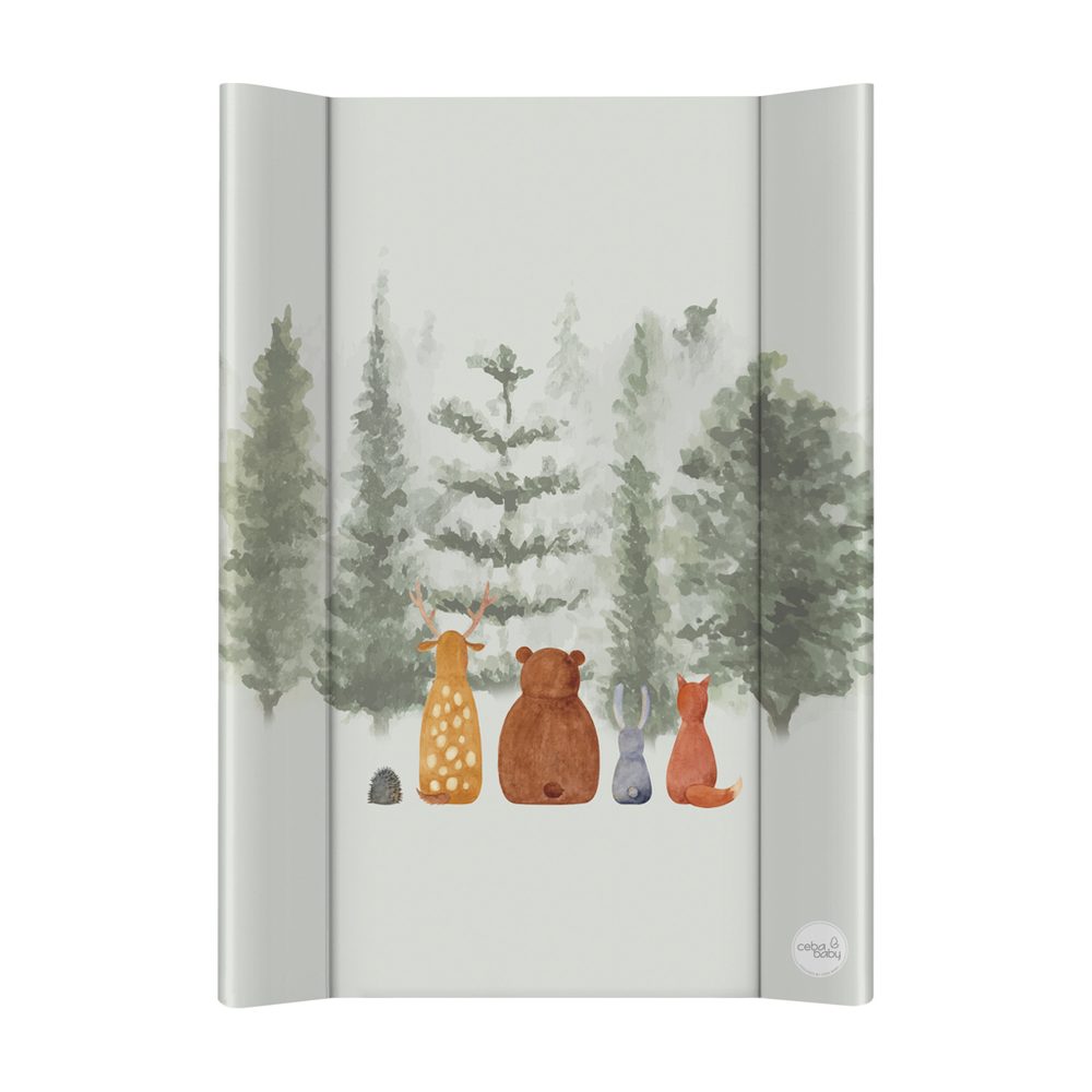 CEBA BABY Podložka přebalovací 2-hranná s pevnou deskou (50x70) Basic - Forest Companions