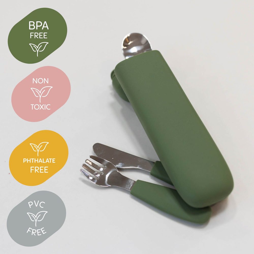 ZOPA Silikonový dětský příbor - Dove Grey (obrázek 14)
