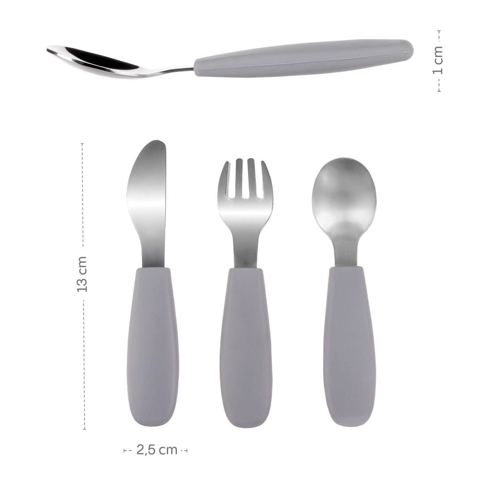 ZOPA Silikonový dětský příbor - Dove Grey (obrázek 15)