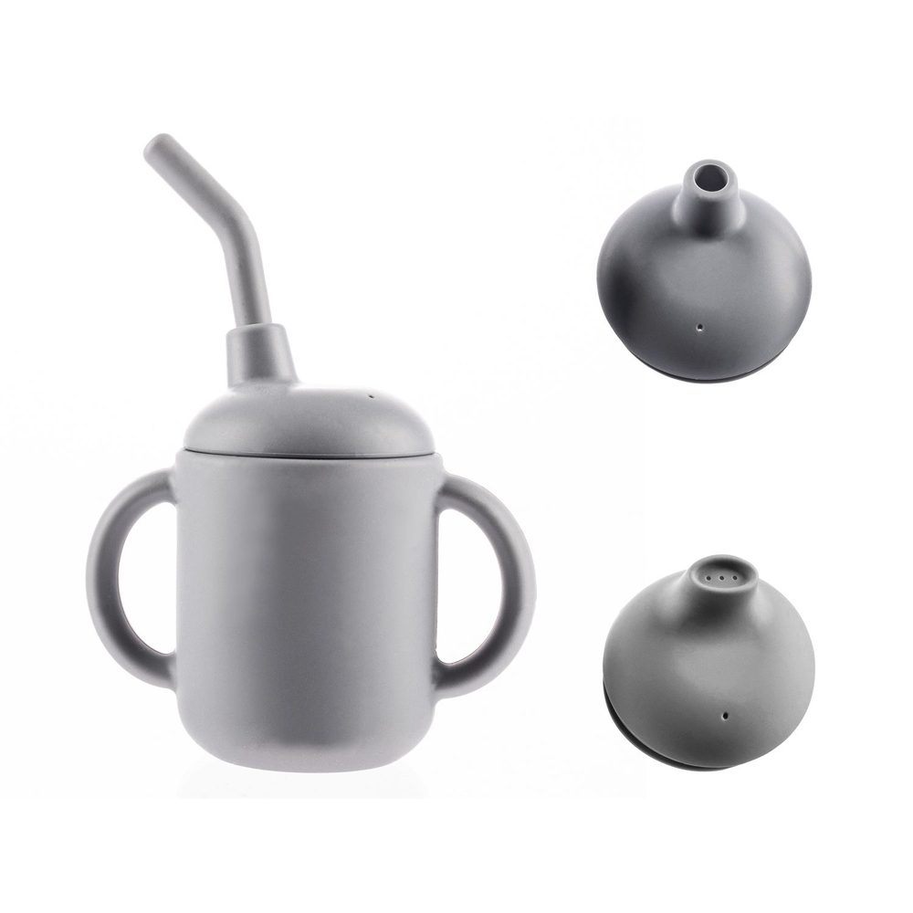 Silikonový hrníček 2v1, Dove Grey