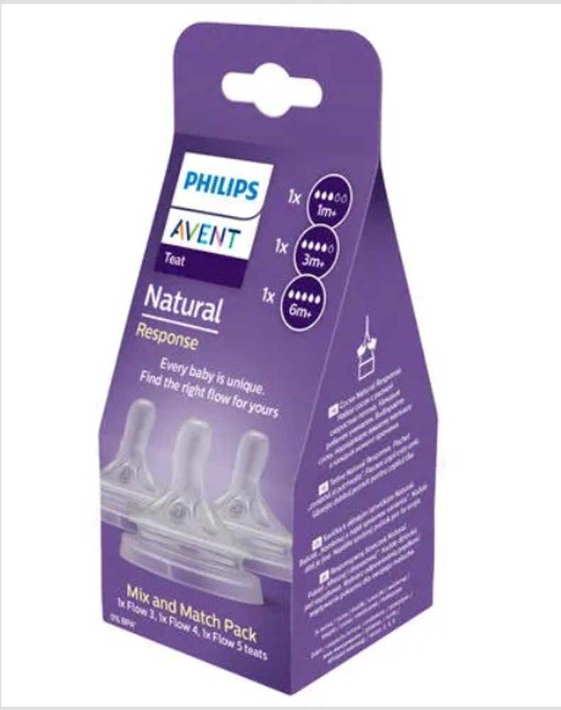 Philips AVENT Savička Natural Response mix 1m+,3m+,6m+, 3 ks