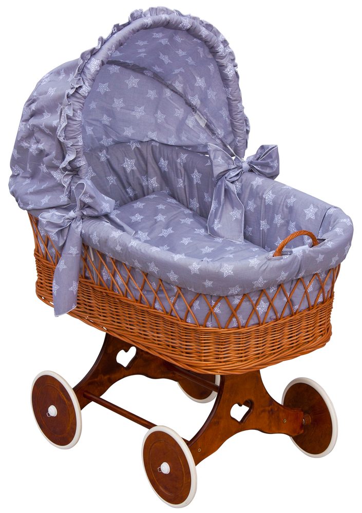 Scarlett Boudička k proutěnému koši Hvězdička šedá