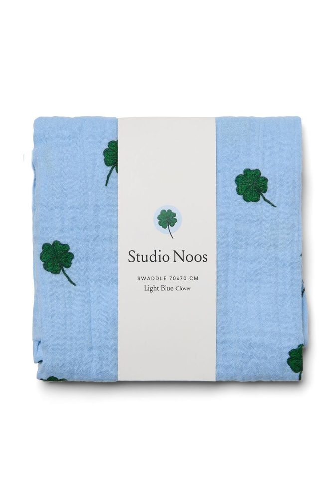 Studio Noos Swaddle zavinovačka Print Medium Light Blue Clover
