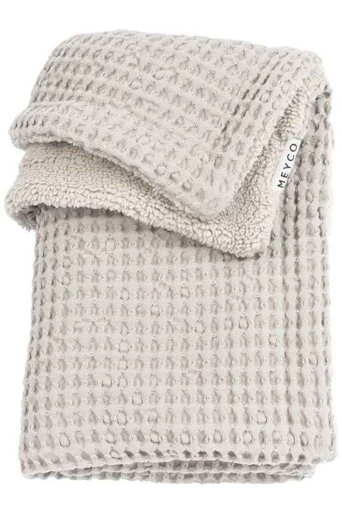 Meyco Deka do postýlky Waffle Teddy fleece - Greige