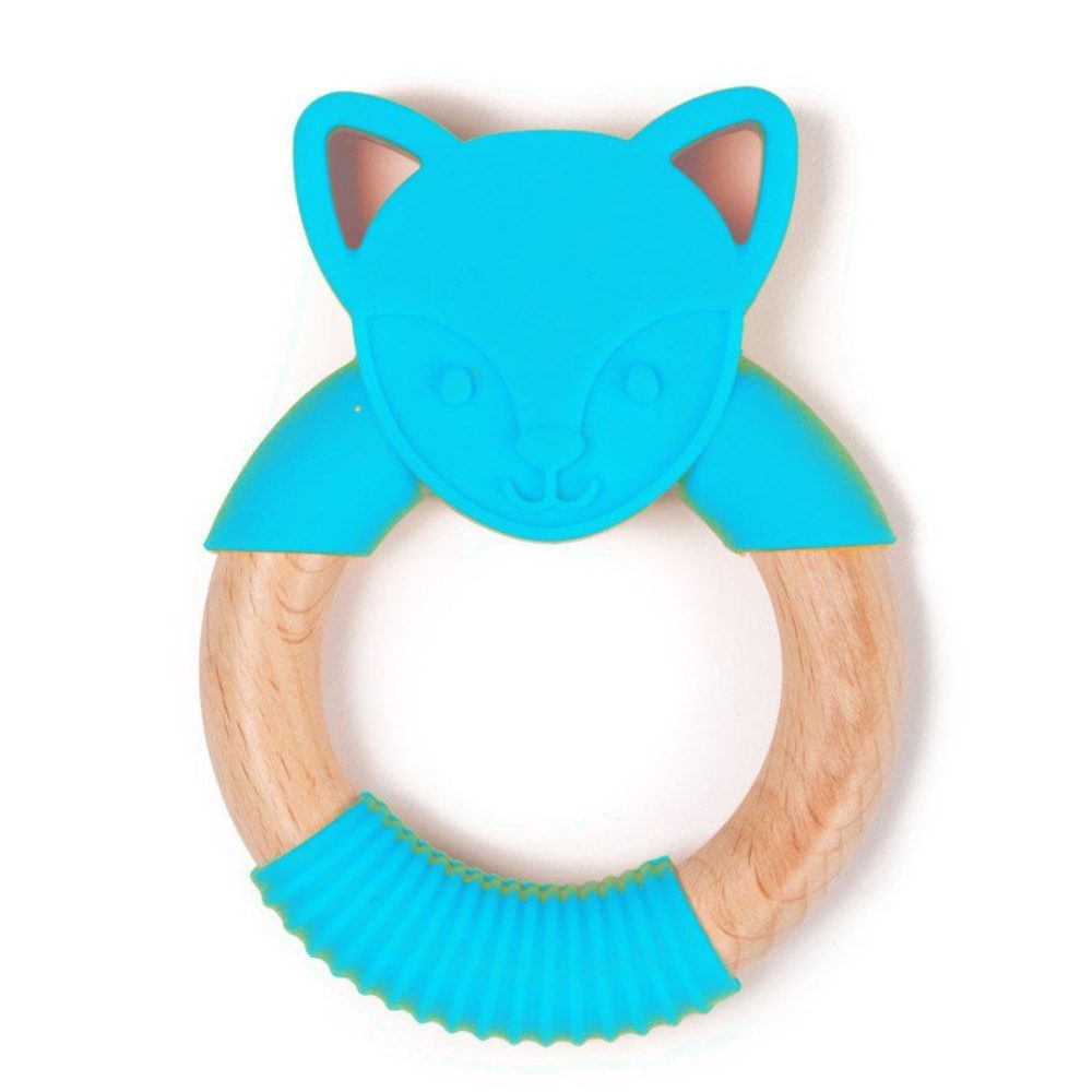 Bo Jungle kousátko B-TEETHER ANIMAL WOOD - Blue Fox