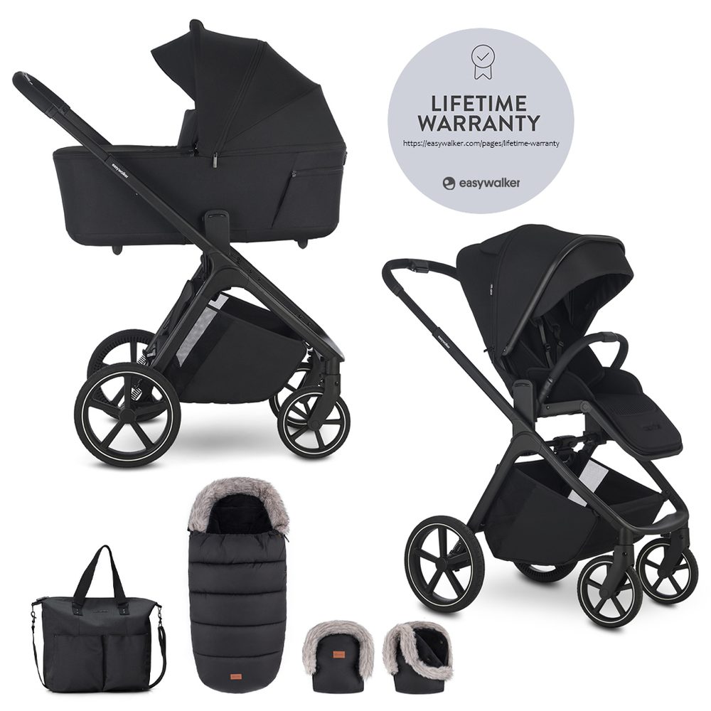 EASYWALKER Set kočárek 2v1 Zoey Go Chestnut Brown XXL Limited s příslušenstvím - EASYWALKER Set kočárek 2v1 Zoey Go Pure Black XXL Limited s příslušenstvím