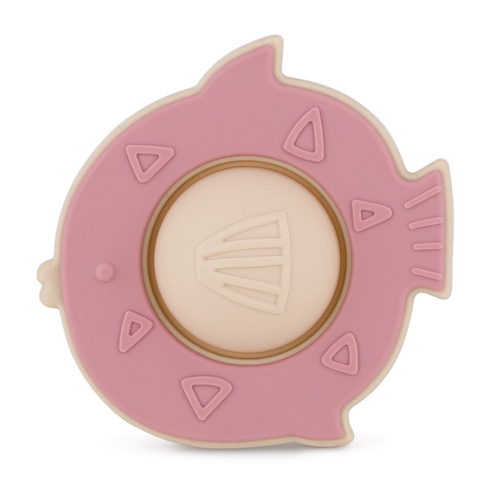PETITE&MARS Hračka silikonová Fish Fiona Dusty Rose 6m+ - PETITE&MARS Hračka silikonová Fish Fiona Dusty Rose 6m+