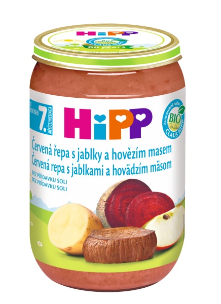 HiPP BIO Červená řepa s jablky a hovězím masem