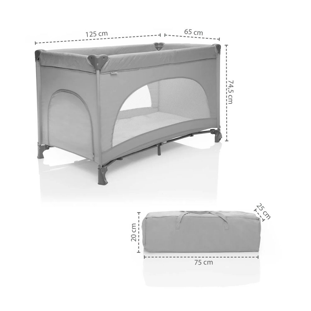 ZOPA Postýlka skládací Lely - Antracit Grey (obrázek 4)