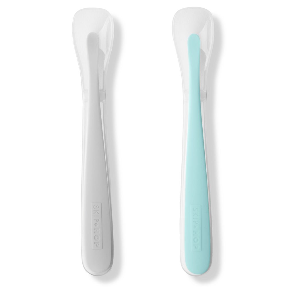 Skip Hop Lžičky silikonové Easy Feed Grey, Teal 2ks, 6m+