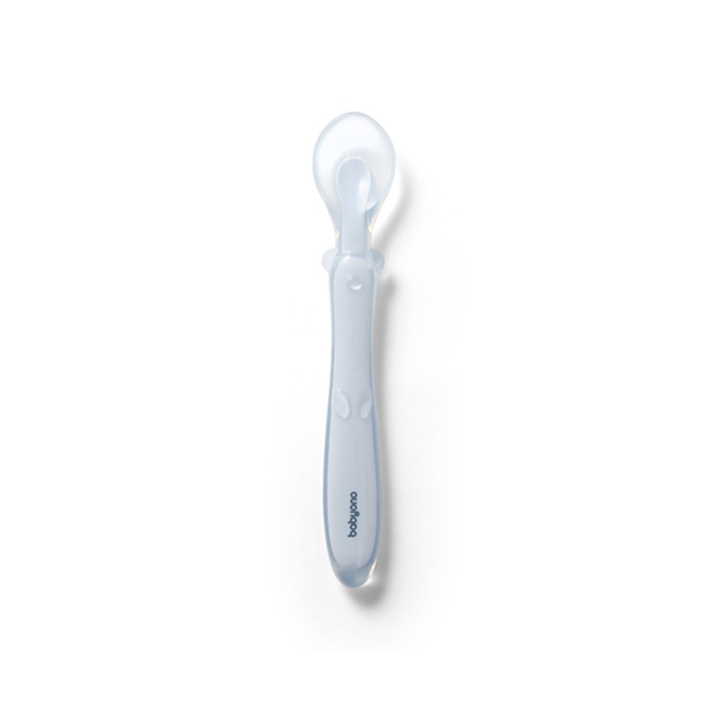 BABYONO Lžička silikonová - blue 6m+ - BABYONO Lžička silikonová - blue 6m+