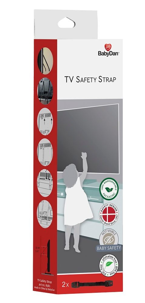 BabyDan TV pás proti pádu pro ploché televize Safety Strap 2ks BIO