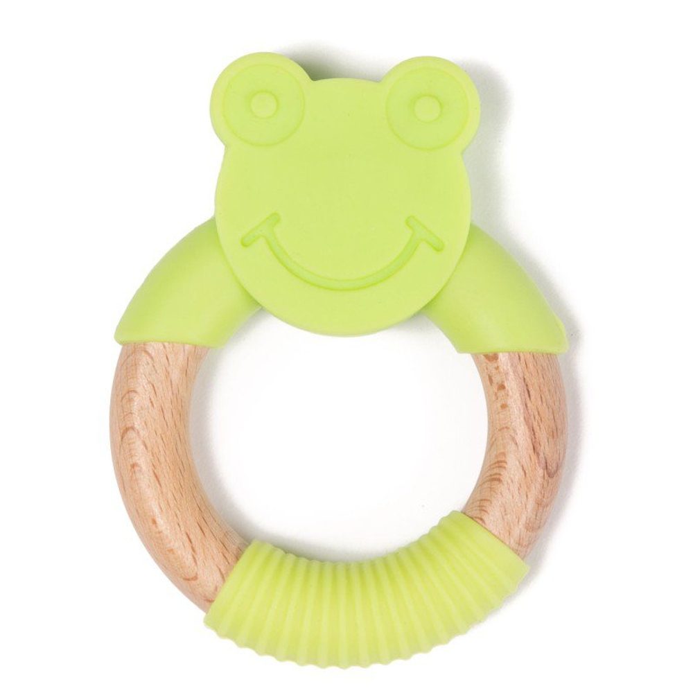 Bo Jungle kousátko B-TEETHER ANIMAL WOOD - Green Frog